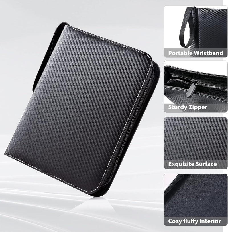 WOT I Trading Card Binder, 400 Pockets Card Binder Sleeves with Zipper, Double Sided Pockets Card Holder Carry Card Case for Baseball Card, Football Card - Image 4